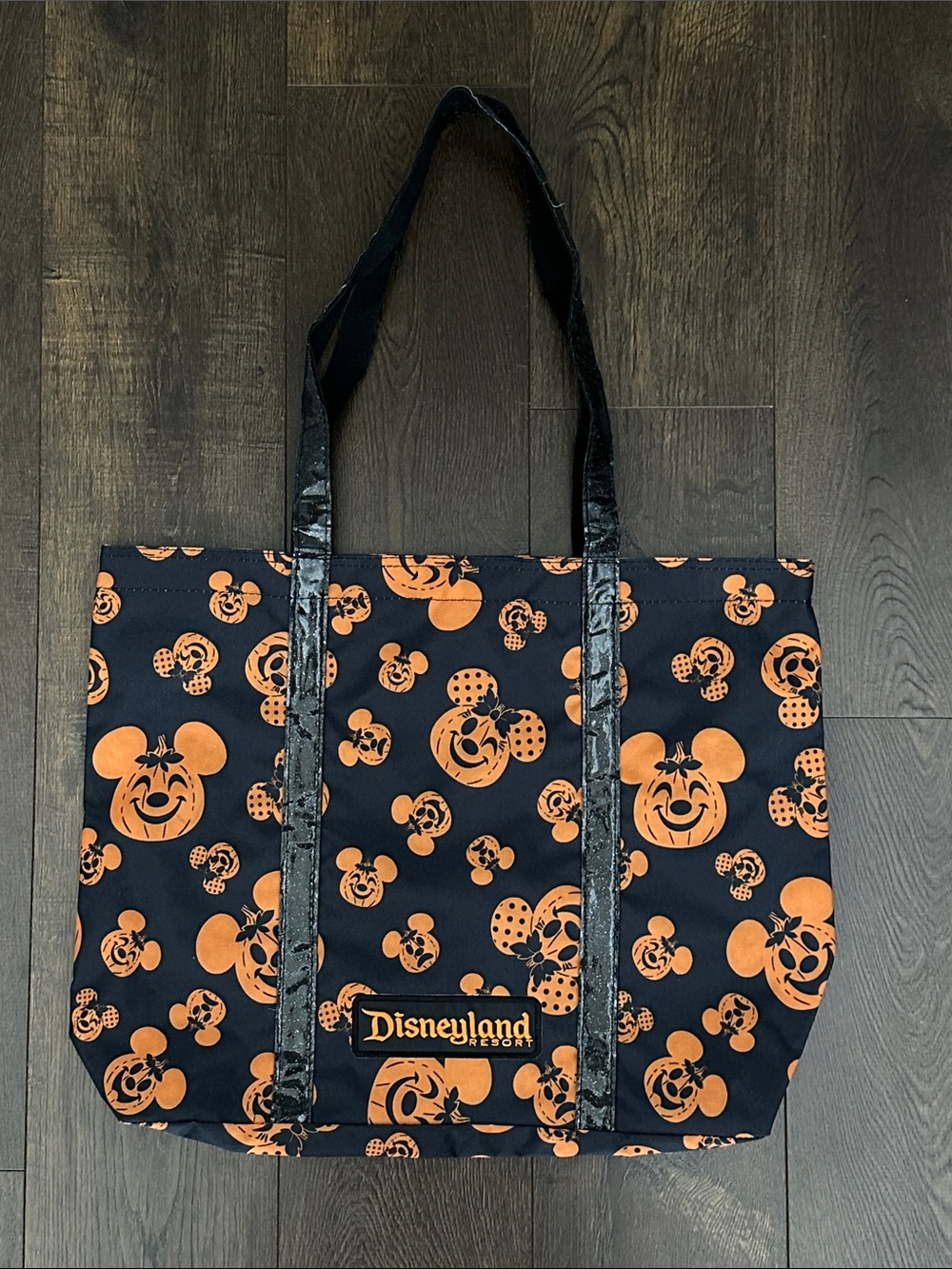 Disneyland Resort Mickey Mouse Minnie Mouse Black & Orange Halloween Tote Bag
